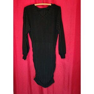 Women's Dress Bodycon Long Sleeve Black Size Medium